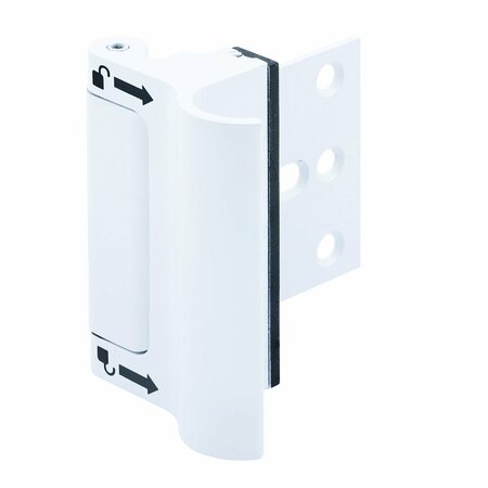 PRIME-LINE Door Reinforcement Lock, Solid Brass, White with Integral Pull U 114702